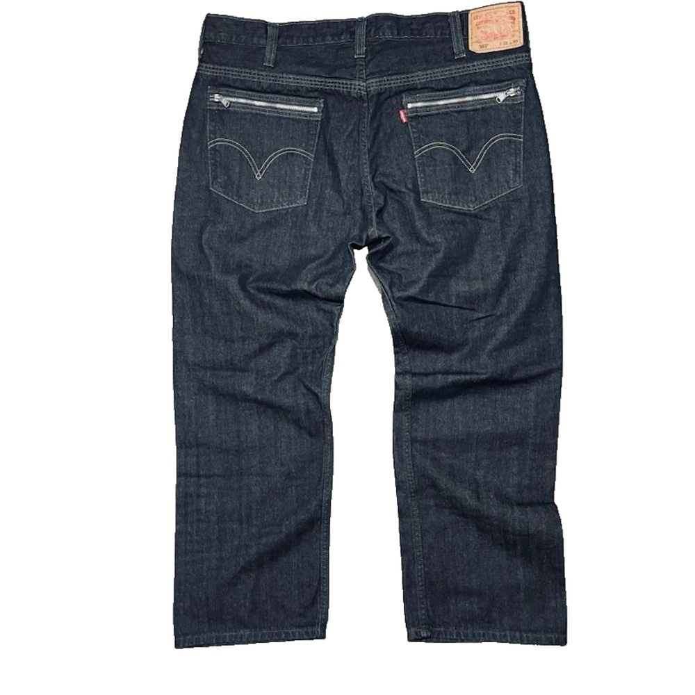 Levi's 569 Men's Jeans 38x30 Loose Straight Zipper Back Pockets Flap Front Rare
